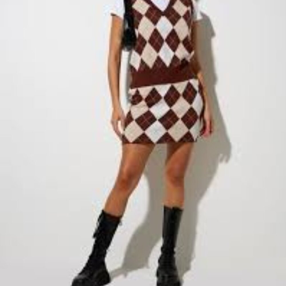 Motel Rocks Printed Knit Skirt